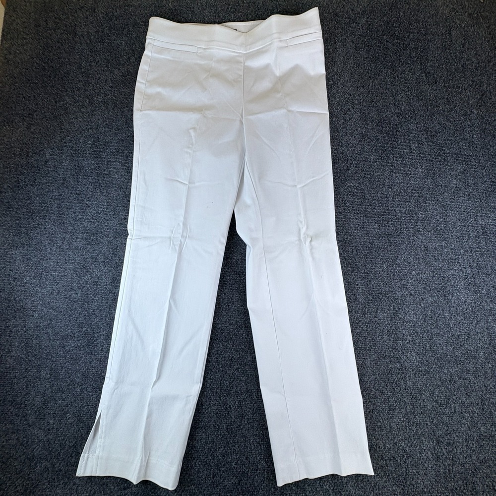 Counterparts Pants Womens M 32x26.5 White Rayon Stretch Mid Rise Straight Leg